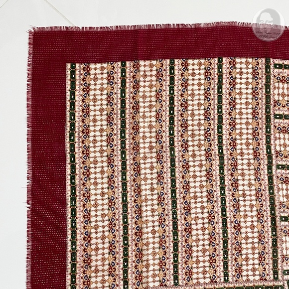 Large Scarf or Shawl Wool Metallic Fringe India Motif Metropolitan Museum of Art - Picture 3 of 10